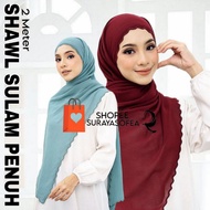 [2 Meter Full Veil] 2 Meter Chiffon Embroidered Shawl Bridal Shawl/