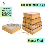 Kraft Mica-Strap Box Size: 20x20x7 cm Kraft Mica Box-Strap/ Rice Box/ Hampers Celebration Box