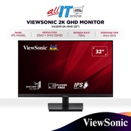 ViewSonic VA3209-2K-MHD 32" 2K QHD IPS Monitor | Eye Care | Built-In Speaker | 4ms | 1440p