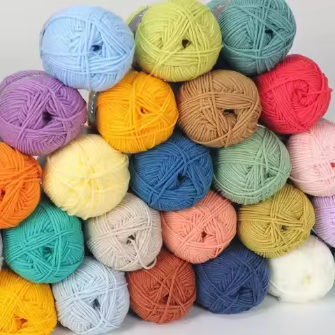 4ply Milk Cotton Knitting Wool Yarn Needlework Dyed Lanas For Crochet Craft Sweater Hat Dolls At Low