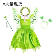 Tinkerbell Princess Dress Elf Halloween Costume Children Elf Wonderful Fairy Ready stock 121202