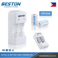 Beston RCR123A 650mAh/CR2 300mAh Rechargeable 2x Battery and Charger Set BST-CD643