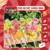 Large Mixed Fruit Lollipops, Strawberry / Blueberry / Melon / Orange Watermelon Fruit Lollipops