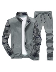 Men's Sweatsuit Tracksuit 2 Piece Outfit Long Sleeve Jogging Running Athletic Sports Suit Set
