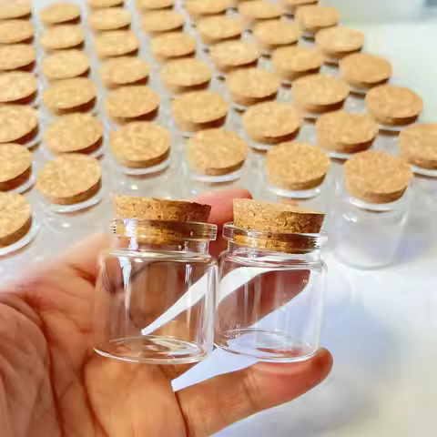 12/24/48 Pcs 25ml Candy Glass Bottles Cork 26×37×40mm Glass jars Empty seeds Containers Wishing Cand