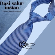 CUMI FASHION STORE Men's Instant Tie Striped Sky Blue Ready to Wear Size 3 Inches Length 145cm Premi