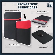 (7-17 inch) SPONGE RED BLACK Waterproof Laptop Sleeve Soft Case For Notebook Tablet Carry Bag Cover Pouch 防水面料电脑包