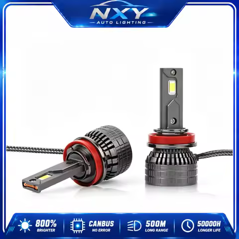 NXY NX50 Dual Copper Tube LED Headlight Bulb H1 H7 H4 H11 Hi Lo Beam Laser Car Lamp Super Bright Ret