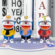 6 Pakaian Bergaya Angka Kucing Ding Dong Mainan Bergaya Doraemon Patung-patung Desktop Kereta Kartun