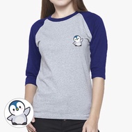 Women's Raglan 3/4 Sleeve T-Shirt with Cute Penguin Penguin Logo Print / Women's Raglan T-Shirt / Wo