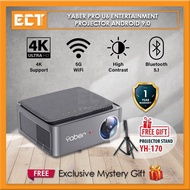 Yaber Pro U6 Entertainment Projector Android 9.0 with Ultra-Fast 5G Wi-Fi, 6 Layer Glass Lens and Bl