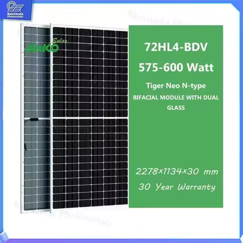For Jinke Duplex Topcon N-Type Solar Panel 575W-600W Bifacial Dual Glass PV Module Residential Comme
