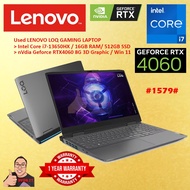 #1579 USED LENOVO LOQ-15IRX9 GAMINIG LAPTOP INTEL CORE I7-13650HX 16G 512SSD RTX4060 RTX 4060 8G WIN