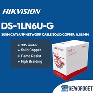 HIKVISION DS-1LN6U-G 305M CAT6 UTP NETWORK CABLE SOLID COPPER, 0.55 MM