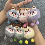 GANTUNGAN Cute Fur Cat Doll Keychain Bag Cat Keychain Accessories