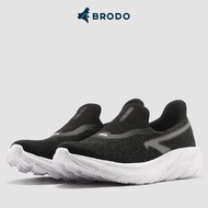 terbaru BRODO Active Slip On Ryujin Black White Sepatu Sneakers Slop Pria Hitam Putih Original