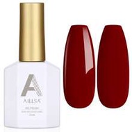 AILLSA 15ml Wine Red Gel Nail Polish, UV LED Fast Drying And Lasting Shine, DIY Home Nail Art Set, F