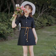 GIRLS' DRESS 1-8 YEARS MORRI DRESS FREE BELT CHILDREN'S DREES KOREAN STYLE GIRLS' SHIRTS KIDS DRESS 