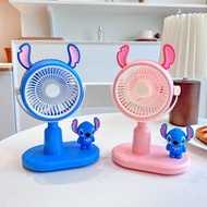Cute Stitch Desktop Fan Design Sense Desktop Decoration Office Dormitory Silent Fan USB Charging Sty