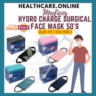 MEDICOS 4PLY HYDRO CHARGE SLIM FIT SURGICAL FACE MASK EAR LOOPS 50's [ ASSORTED COLOUR ]