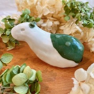 【手作陶藝】水豚瓷偶-深綠點點 手作陶藝