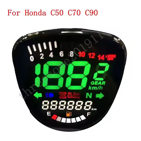 Motorcycle LCD Digital Odometer Speedometer Tachometer Assy For honda super cub C50 C70 C90