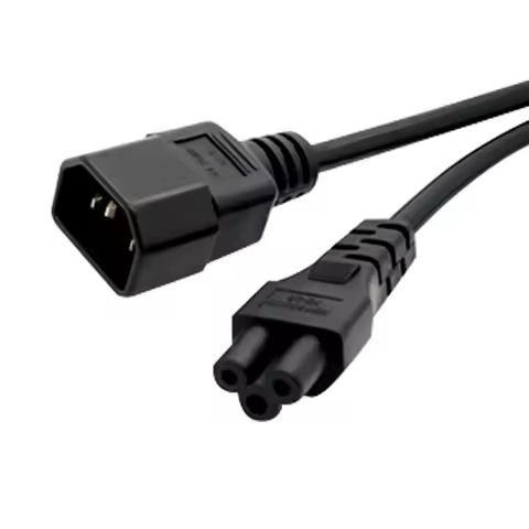 Black 10A IEC320 C14 male to C5 female Power Cord 20CM 60CM 1.8M 3M UPS PDU Cable Desktop Laptop Con