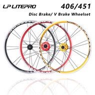 LP Litepro Folding Bike Wheelset 20 Inch 406 Small Wheel 451 Quick Release Hub Disc Brake V Brake Wh