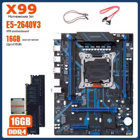 HuaNan Zhi X99 QD4 motherboard set with CPU 2RAM DDR4 desktop computer