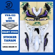 YAMAHA Y16 Y16ZR VVA-155 (2) WHITE COVER SET (STICKER TANAM) RAPIDO NEW ACCESSORY AKSESORI