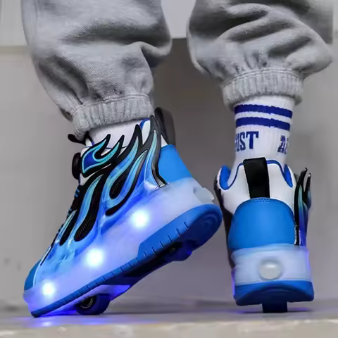 Speed Inline Powerslide Skate Shoes Shoe with Wheel Kids Roller Skates Rolling Wheeled Shoes Removab