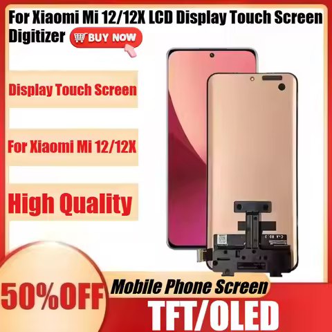 New TFT/OLED for Xiaomi Mi 12/12X LCD Display Touch Screen Digitizer for Xiaomi 12 12X Display Touch