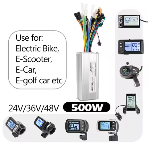Display with Brushless Controller For Electric Bicycle E-Car E-Scooter 36V 48V 500W E-bike Accessori