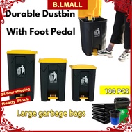 Heavy Duty Plastic Trash Bin 20L 30L 50L 80L 100L with Step Foot Pedal Kitchen Garbage Trash Can Res