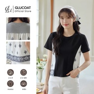Gluecoat | [A933/A934] Black/Gray Short-Sleeved T-Shirt With Embroidered Hem
