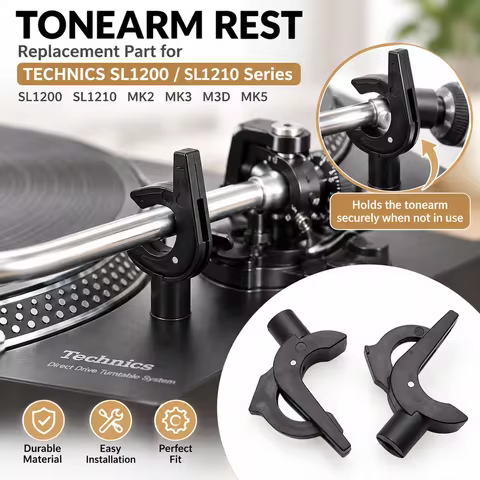 LP Vinyl Phonograph Tone Arm Base Rest, Essential Turntable Accessory Replacement for Technics SL-12