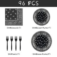 K1tpde 96PCS Cholo Bandana Party Tableware Set, Cholo Gangsta Theme