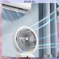 [Redjie.sg] Portable Table Fan USB Rechargeable Quiet Air Circulator Fan with Colorful Light
