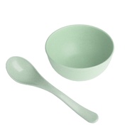 Natural Wheat Rice Bowl Spoon Straw Shock-Resistant Non-Toxic Edible Tableware Soup [GE210 DX399]