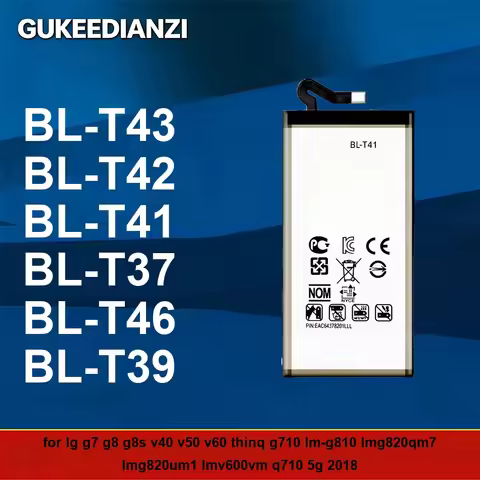 0-5000mAh Battery BL-T37 BL-T42 BL-T41 For LG G7 G8 g8s V40 V50 V60 Thinq G710 LM-G810 lmg820qm7 lmg