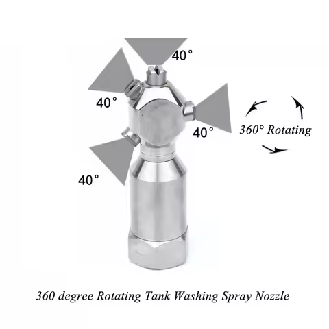 Rotary Washing Nozzle,360° Rotating Tank Washing Spray Nozzle, Water 360° Rotating Cleaning Nozzles 