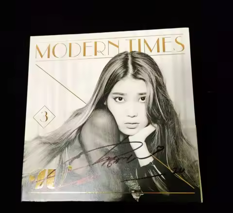 hand signed Lee Ji Eun IU autographed 3rd album MODERN TIMES normal version +signed photo K-POP 0320