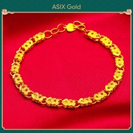 Emas 916 gelang wanita Little Flower Heart Bracelet for Ladies 24K Gold Plated Korean Gold 916 Bangkok Gold 18K Saudi Gold Elegant Glamour Fashion Jewelry Gifts for Women ASIXGOLD