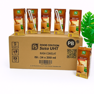 FS Susu Sapi UHT Coklat 200 Ml Food Station Susu UHT Rasa Coklat 1 Dus (200 Ml x 24)
