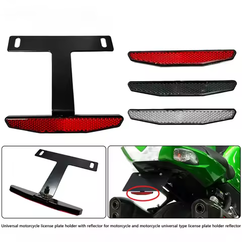 Universal Motorcycle License Number Plate Frame Holder Bracket Motor Bike Parts Rear Reflector Brack