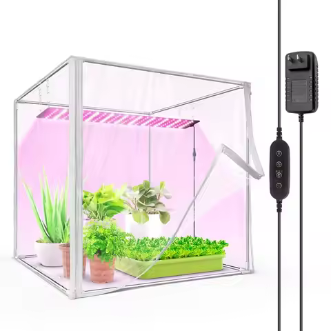Indoor Greenhouse with Grow Light, with 40W Seed Starting LED Indoor Plant Light, Portable Mini Gree
