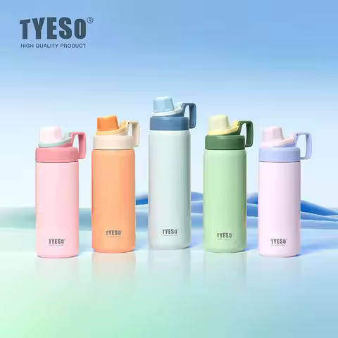 Tyeso Stainless Steel Sports Water Bottle Insulated Leak-Proof Portable Fitness Flask for Outdoor Wo