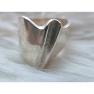 92.5 Thick Pure Silver Ring Strange Shape Size 4 Or 46 Suitable For Small Fingers.