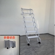 Wall-Mounted Telescopic Staircase Loft Ladder Invisible Ladder Telescopic Ladder Balcony Small Stair
