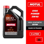 MOTUL 8100 POWER 5W40 5W30 0W20 SP ESTER Fully Synthetic Engine Oil (5L) FRANCE